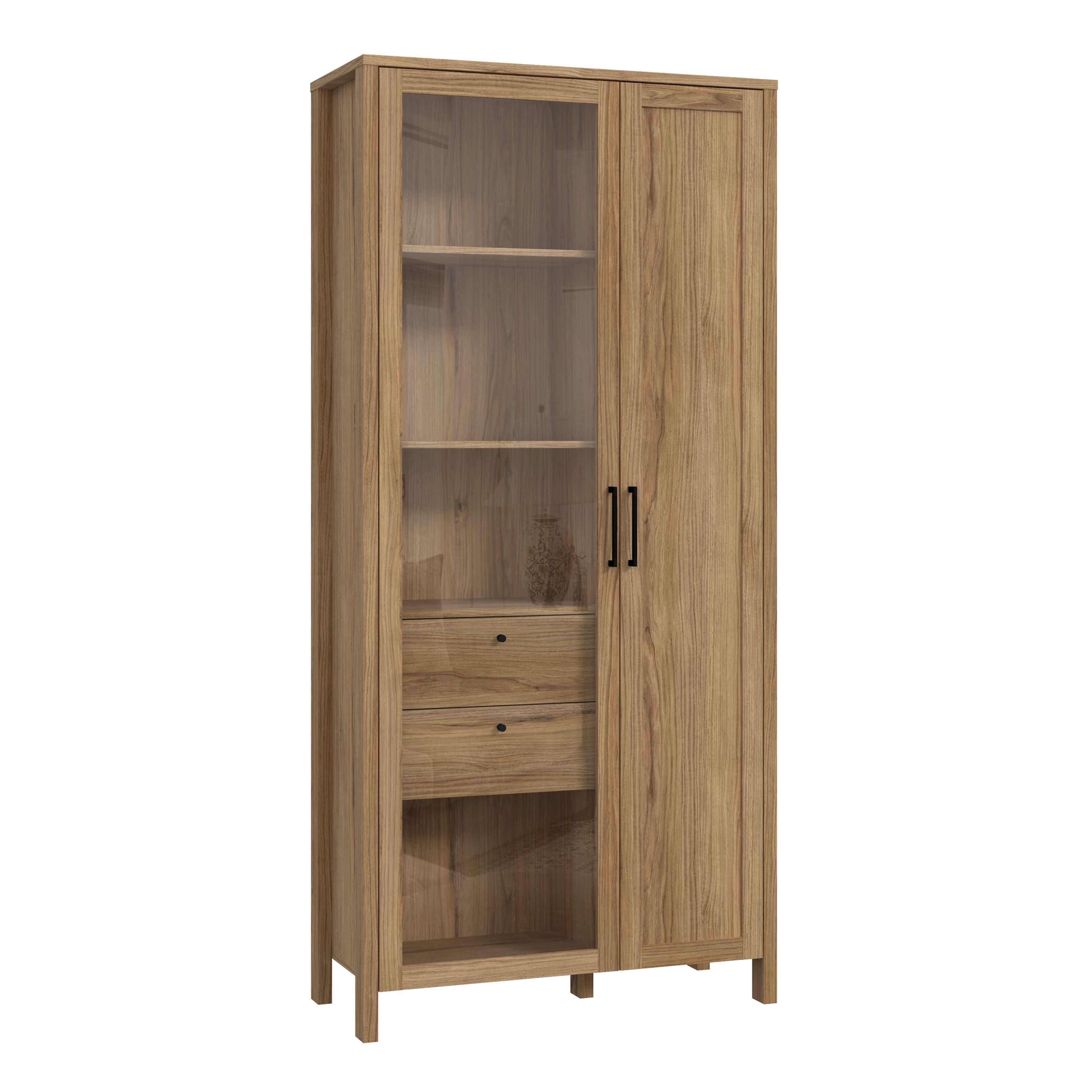 Malte Brun Display Cabinet In Waterford Oak - Price Crash Furniture