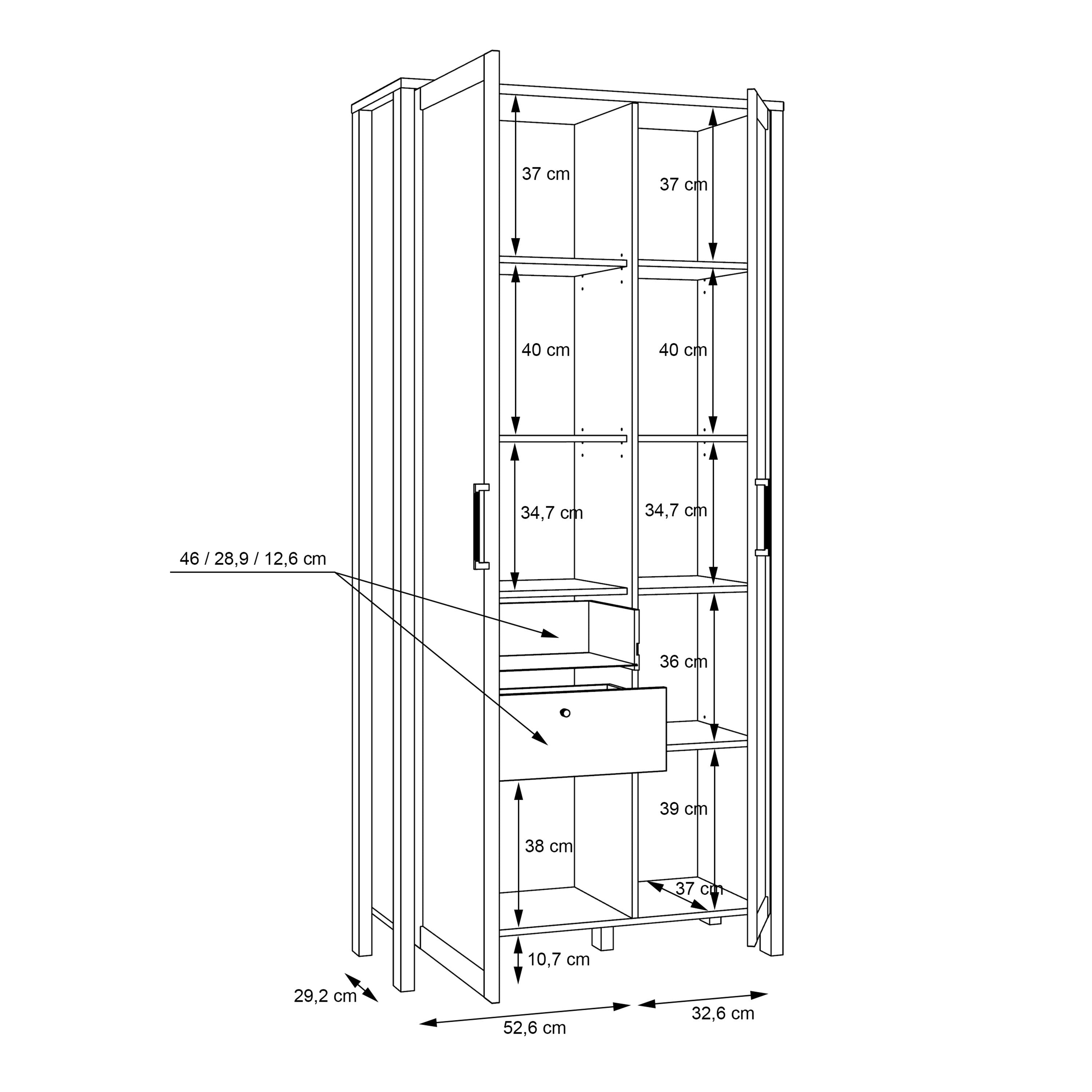 Malte Brun Display Cabinet In Waterford Oak - Price Crash Furniture