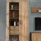 Malte Brun Display Cabinet In Waterford Oak - Price Crash Furniture