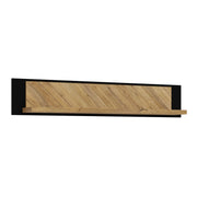 Nikomedes Floating Wall Shelf 140cm In Oak & Black - Price Crash Furniture