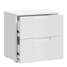 Sienna Bedside Table Cabinet Unit White & White High Gloss - Price Crash Furniture