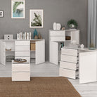 Sienna Bedside Table Cabinet Unit White & White High Gloss - Price Crash Furniture