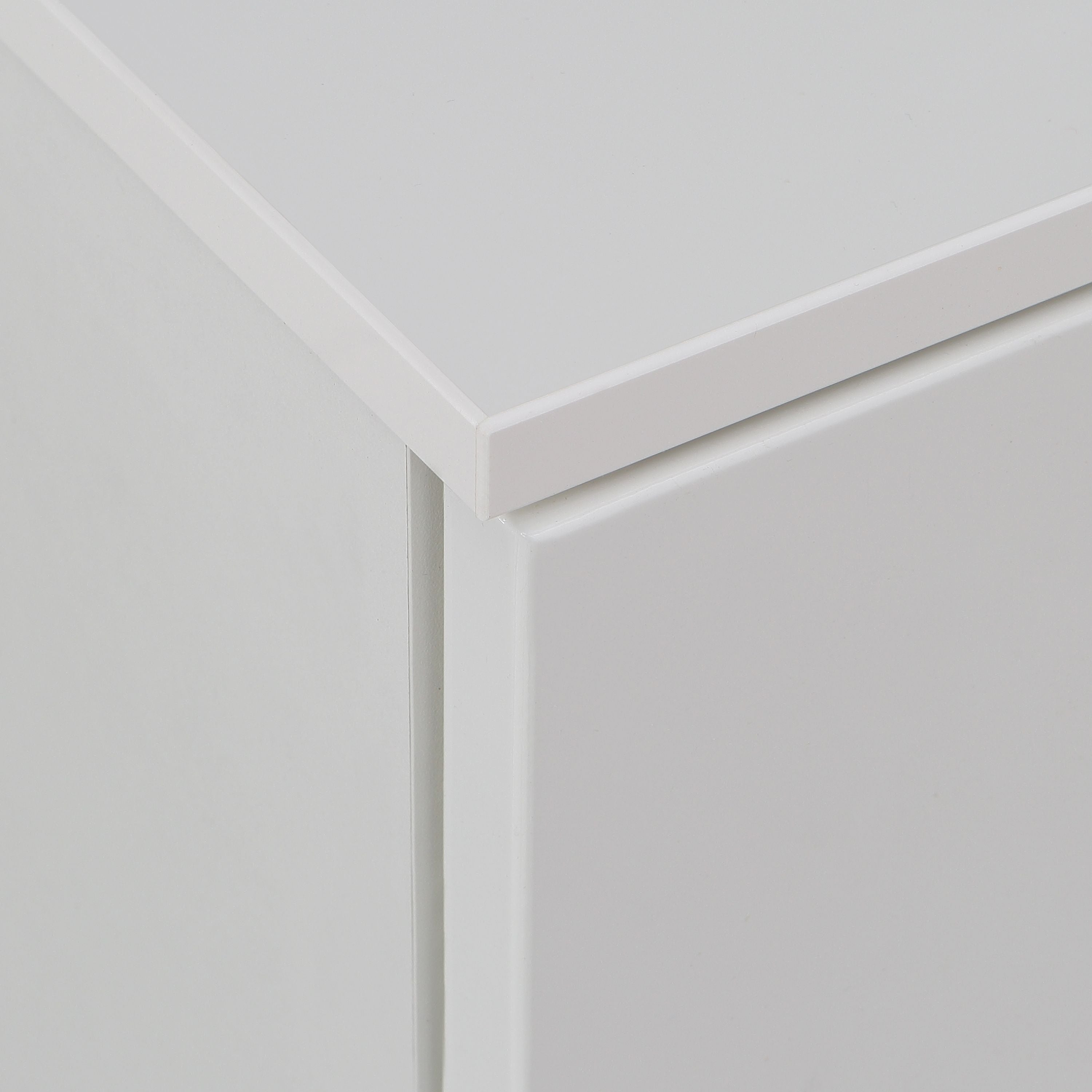 Sienna Bedside Table Cabinet Unit White & White High Gloss - Price Crash Furniture