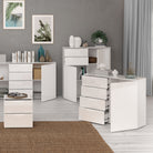 Sienna 4 Drawer Chest Of Drawers with 1 Door In White High Gloss - Price Crash Furniture