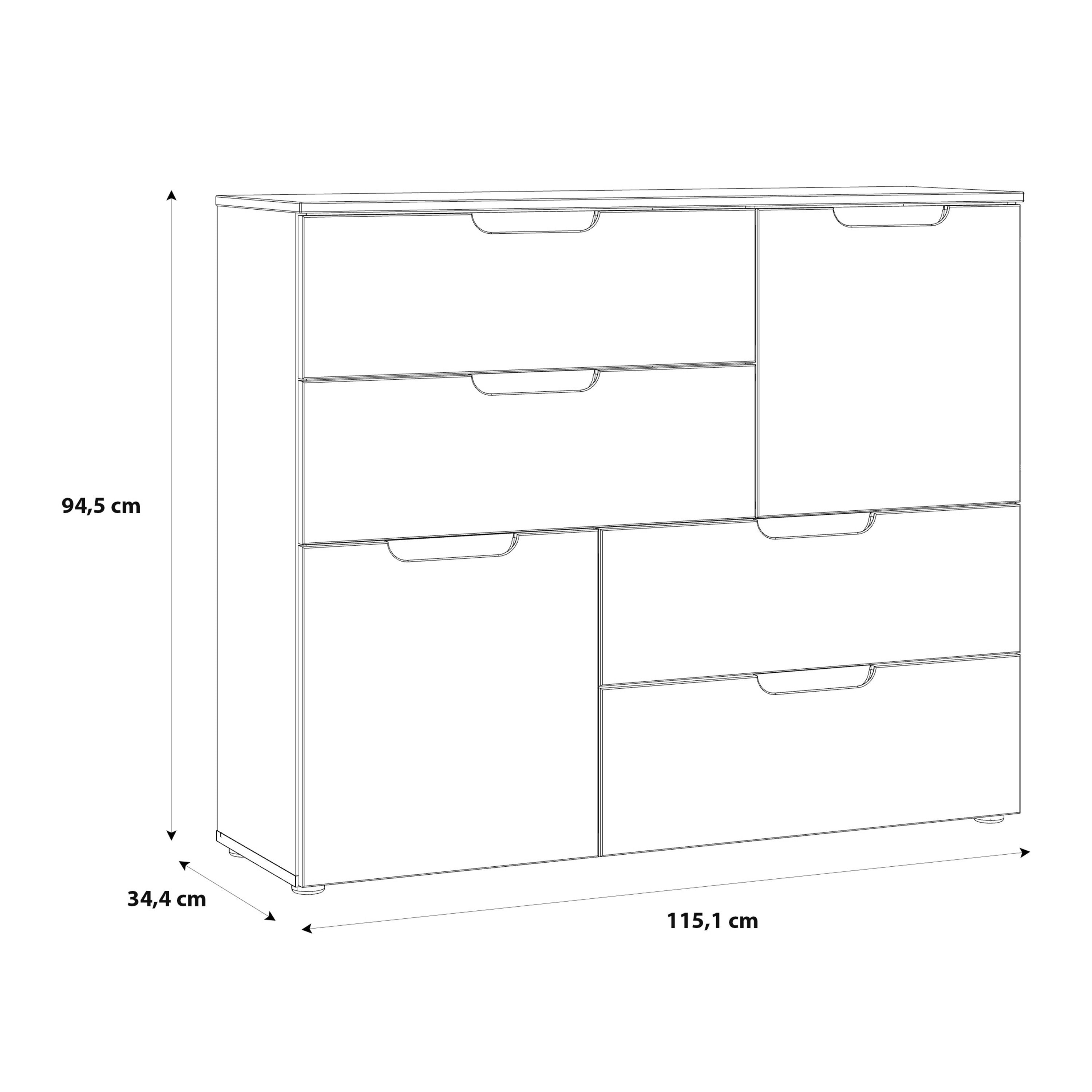 Sienna 2 Door 4 Drawer Abstract Chest Of Drawers White/White High Gloss - Price Crash Furniture