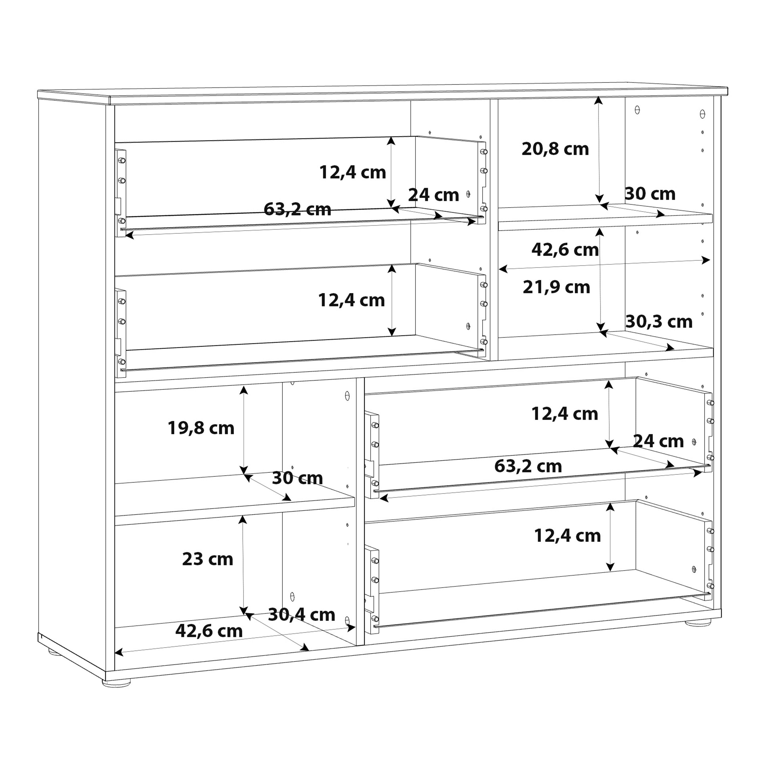 Sienna 2 Door 4 Drawer Abstract Chest Of Drawers White/White High Gloss - Price Crash Furniture