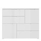 Sienna 2 Door 4 Drawer Abstract Chest Of Drawers White/White High Gloss - Price Crash Furniture