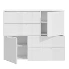 Sienna 2 Door 4 Drawer Abstract Chest Of Drawers White/White High Gloss - Price Crash Furniture