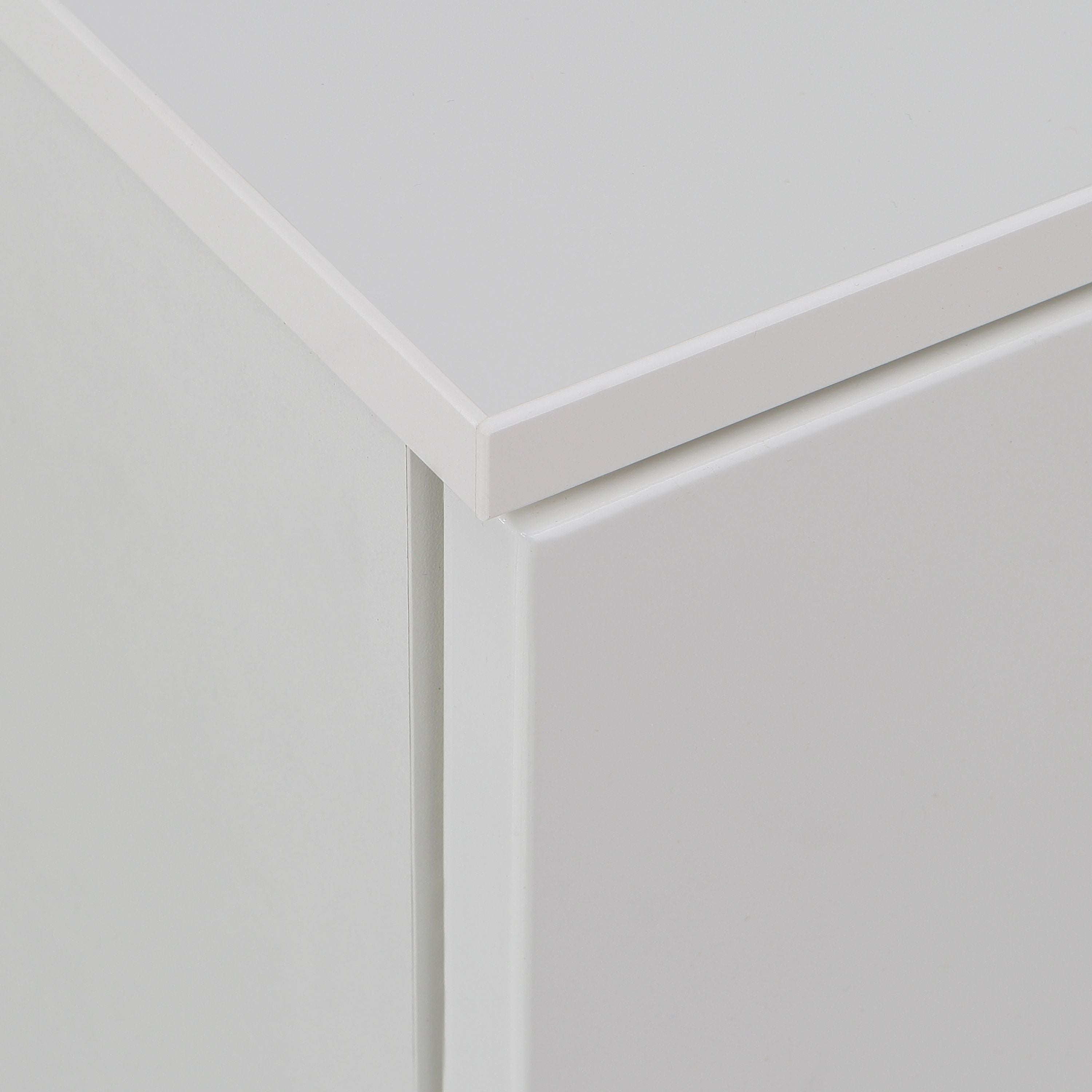 Sienna 2 Door 4 Drawer Abstract Chest Of Drawers White/White High Gloss - Price Crash Furniture