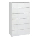 Sienna Modern 6 Drawer Chest Of Drawers InWhite High Gloss - Price Crash Furniture