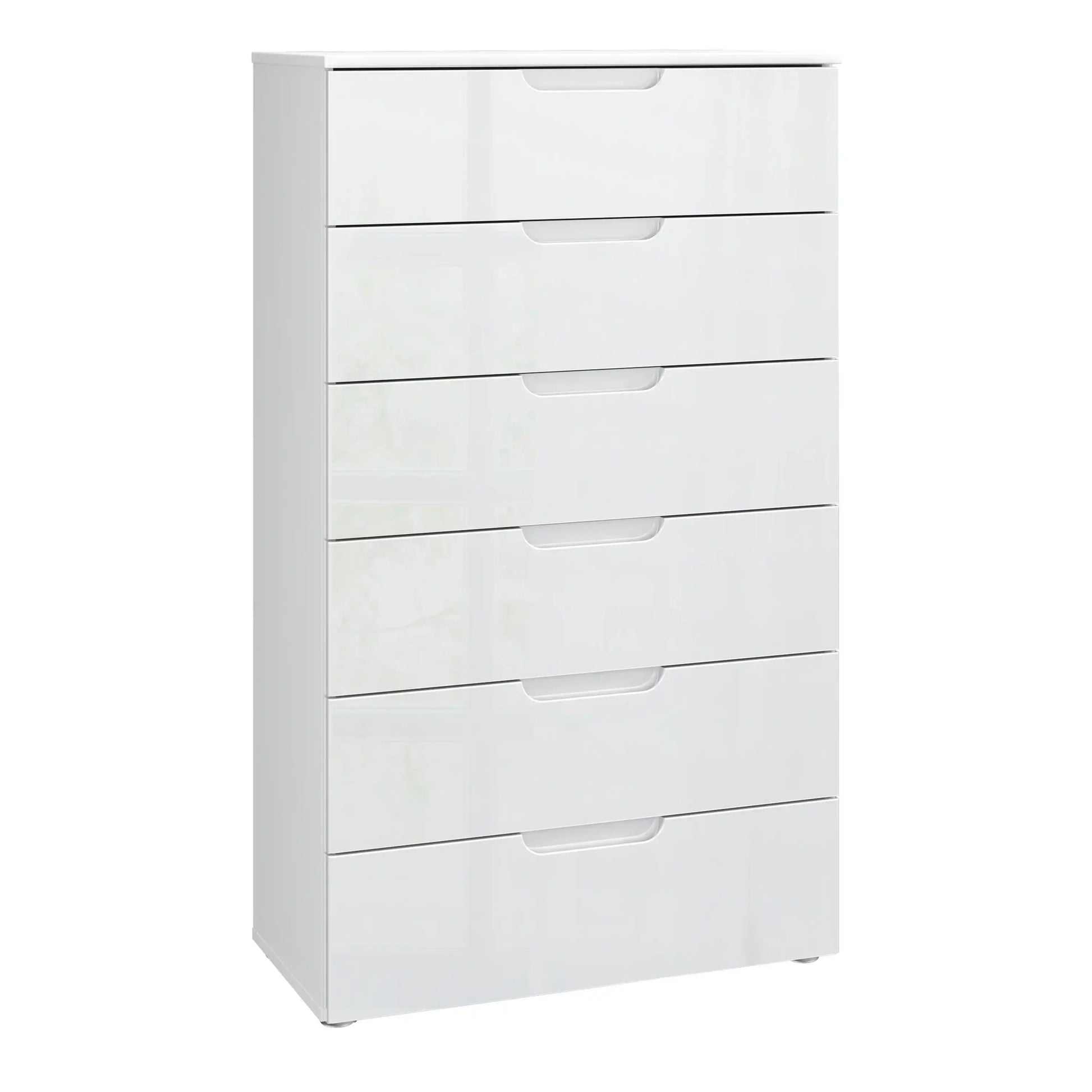 Sienna Modern 6 Drawer Chest Of Drawers InWhite High Gloss - Price Crash Furniture