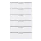 Sienna Modern 6 Drawer Chest Of Drawers InWhite High Gloss - Price Crash Furniture