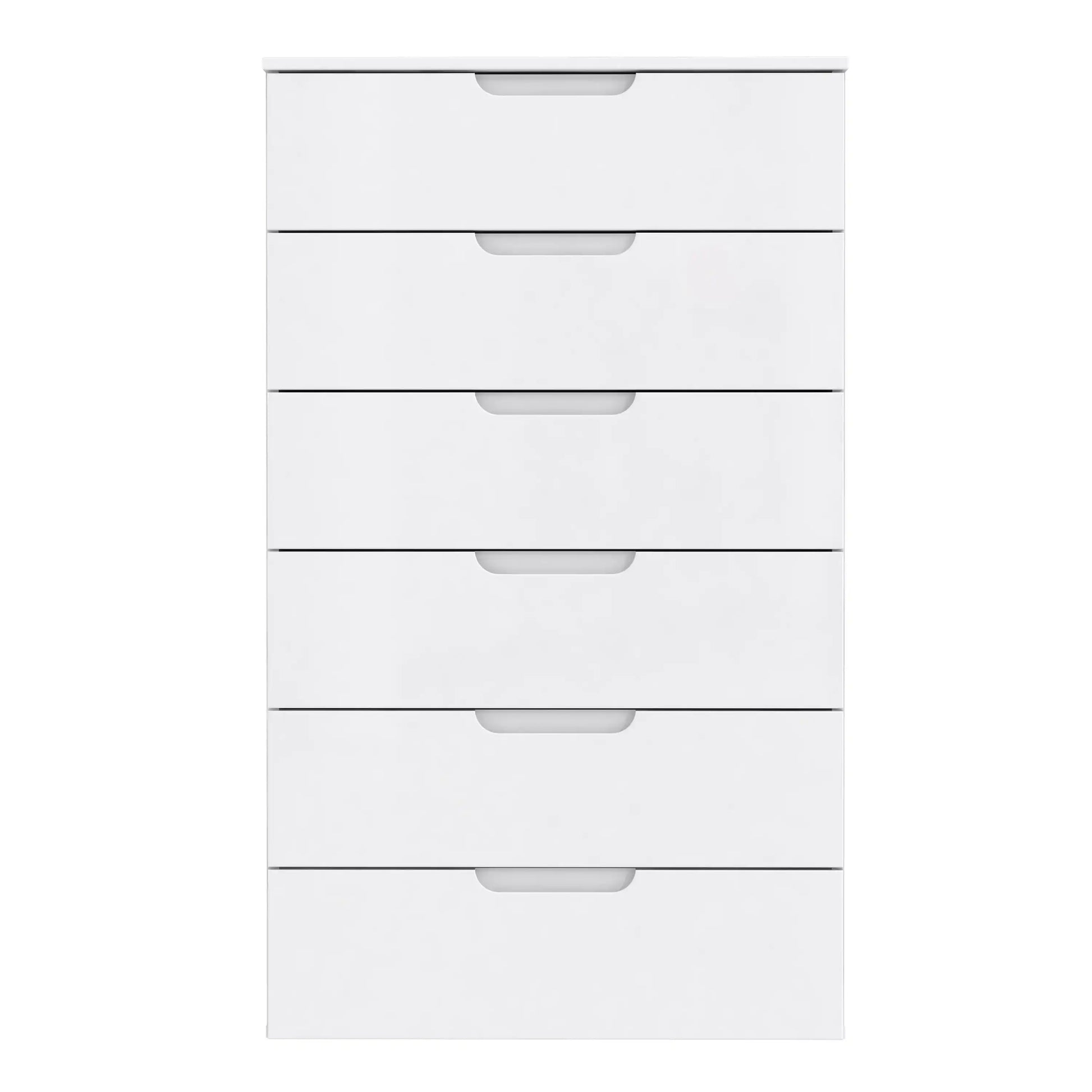 Sienna Modern 6 Drawer Chest Of Drawers InWhite High Gloss - Price Crash Furniture