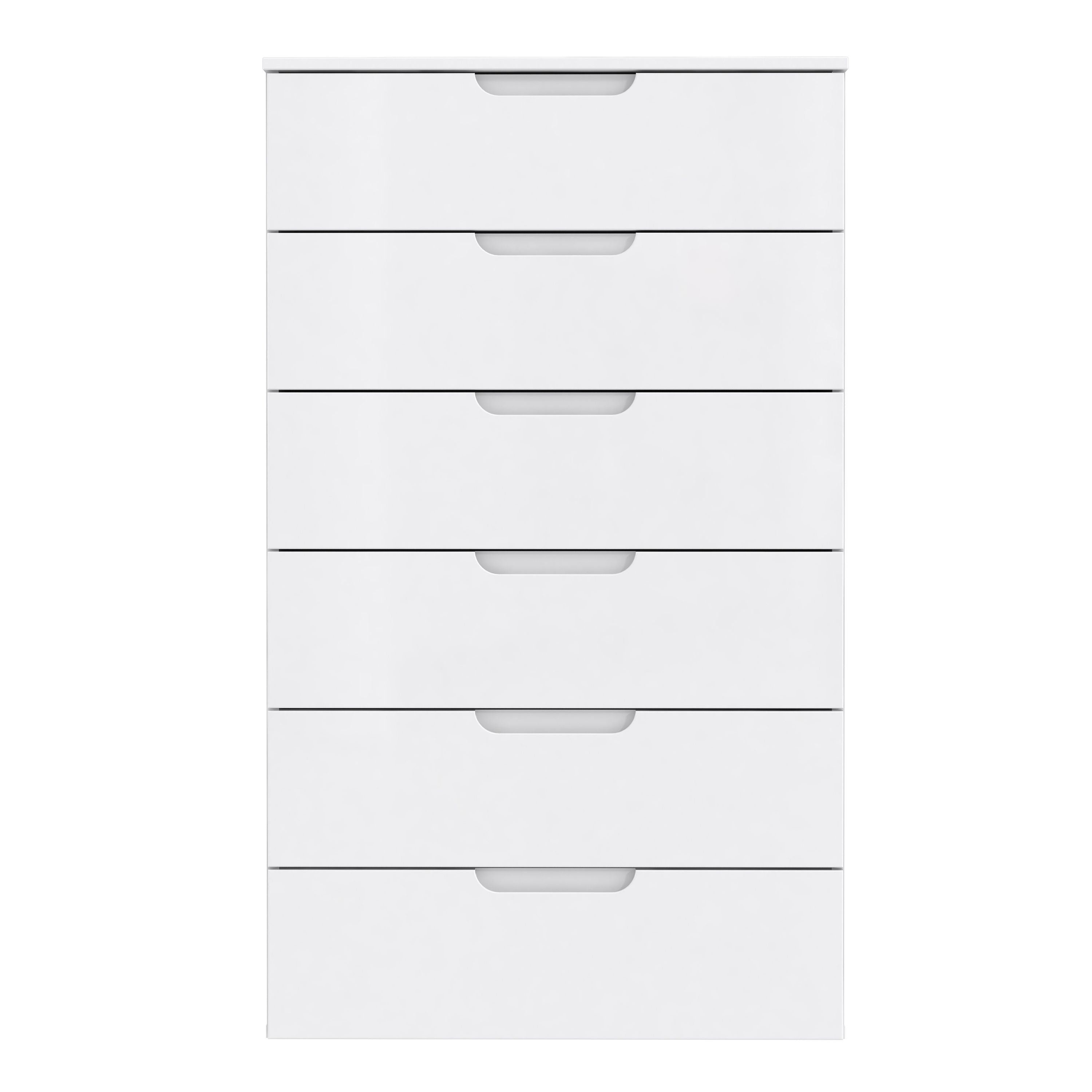 Sienna Modern 6 Drawer Chest Of Drawers InWhite High Gloss - Price Crash Furniture