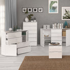 Sienna Modern 6 Drawer Chest Of Drawers InWhite High Gloss - Price Crash Furniture