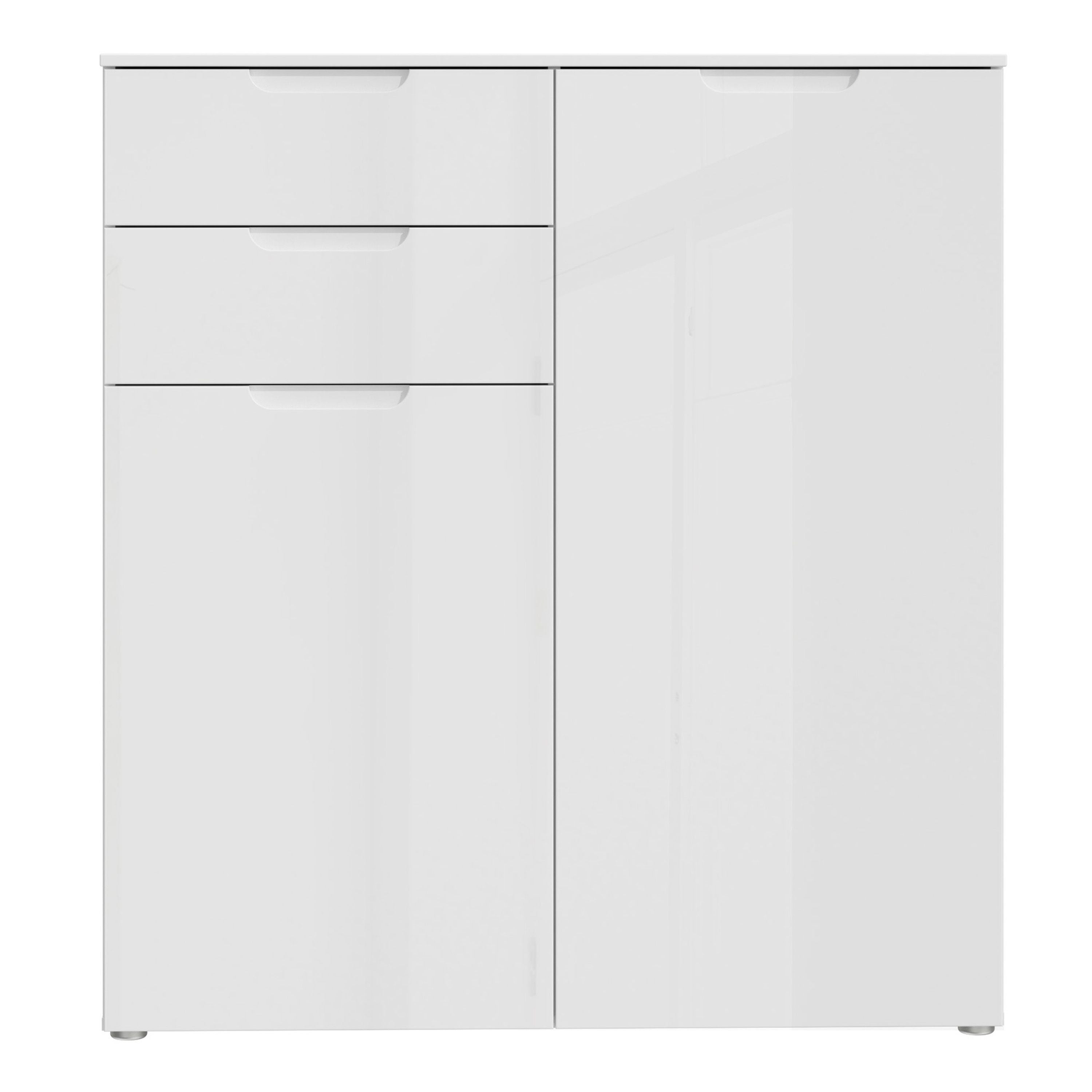 Sienna Chest Of Drawers In White High Gloss - Price Crash Furniture