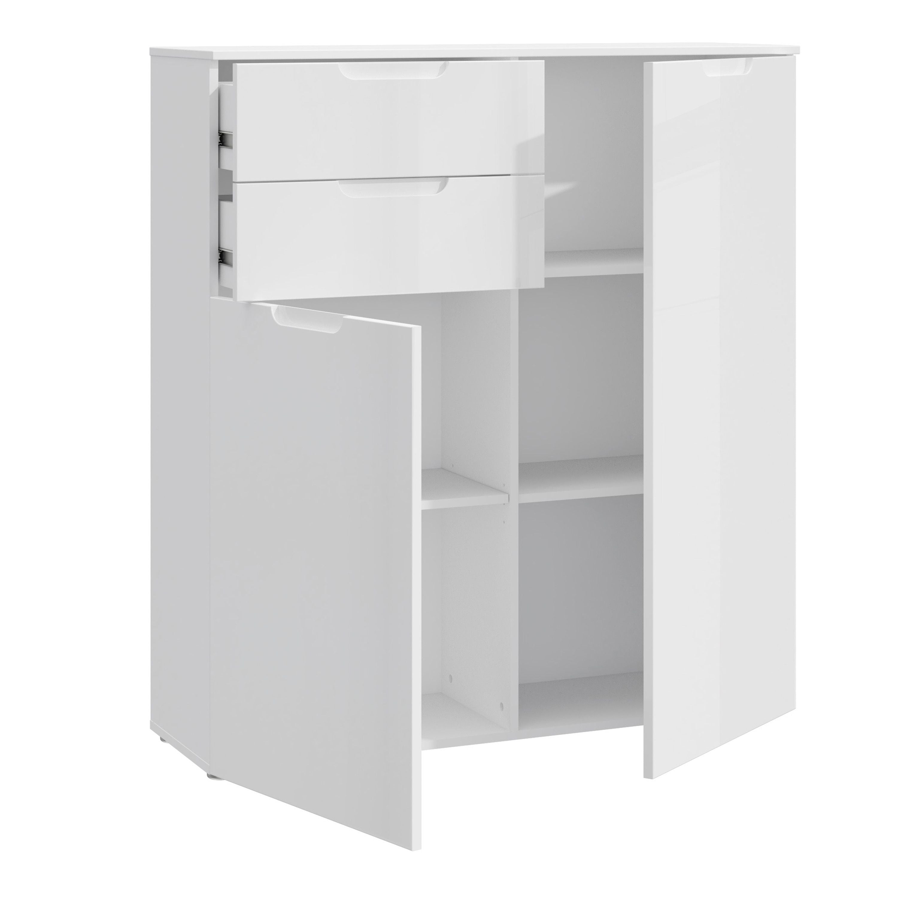 Sienna Chest Of Drawers In White High Gloss - Price Crash Furniture