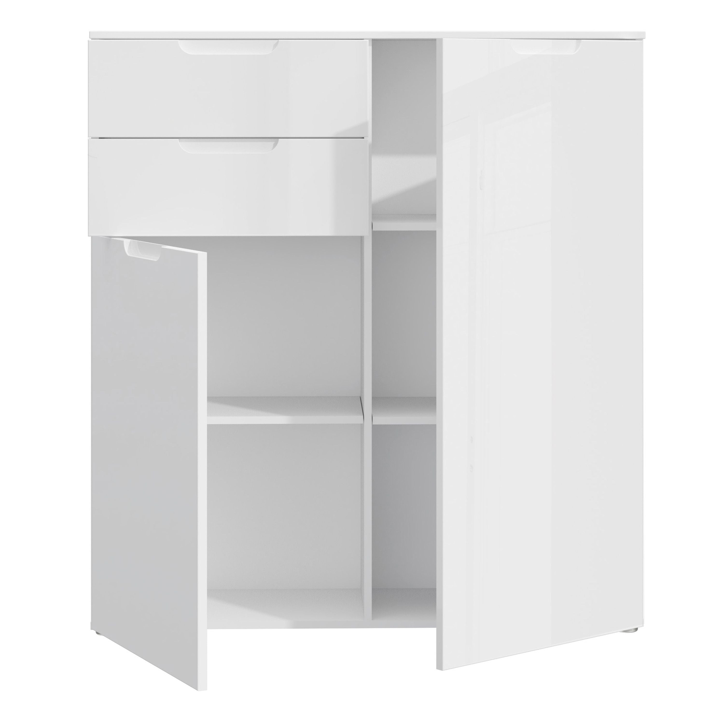 Sienna Chest Of Drawers In White High Gloss - Price Crash Furniture