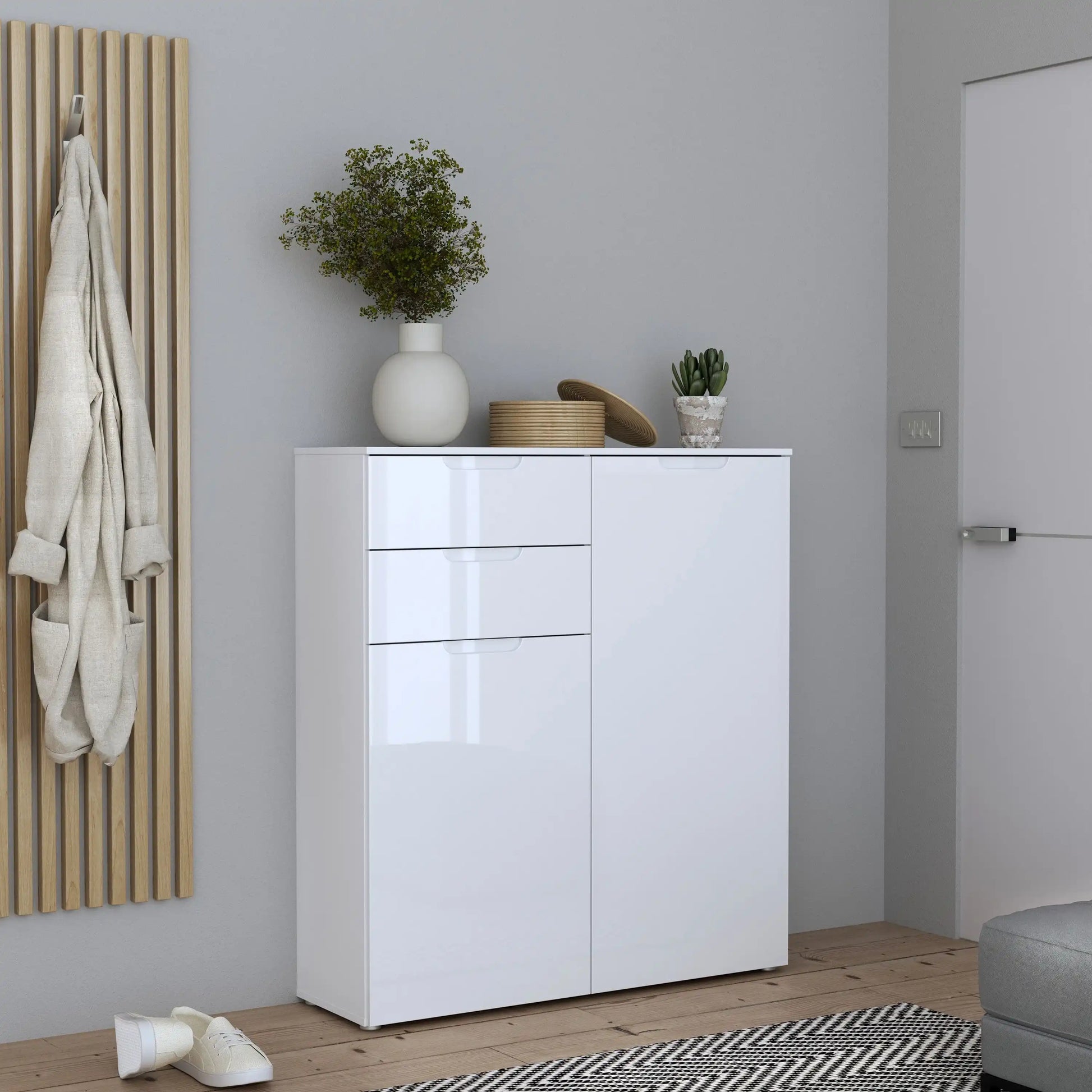 Sienna Chest Of Drawers In White High Gloss - Price Crash Furniture