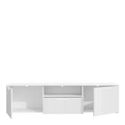 Sienna TV Unit In White & White High Gloss - Price Crash Furniture