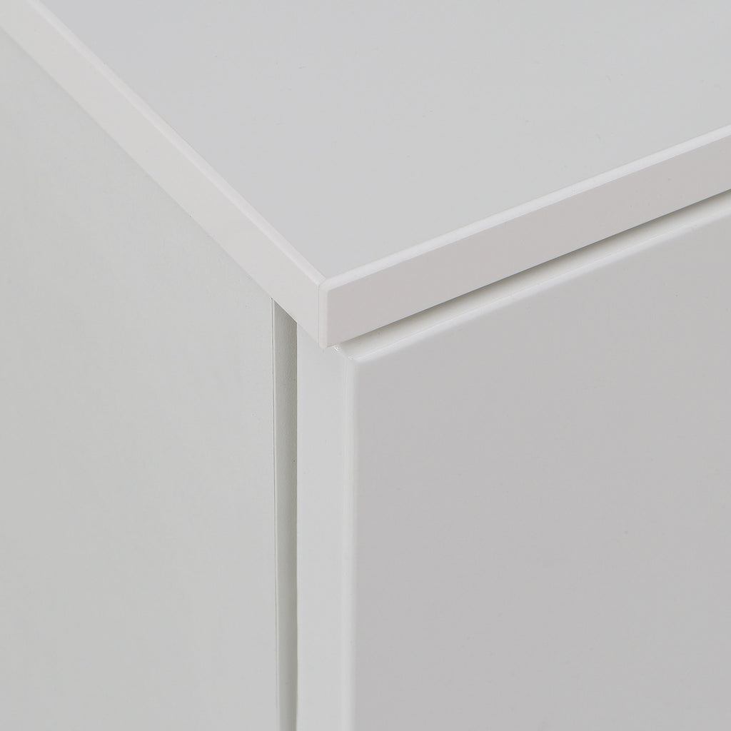 Sienna TV Unit In White & White High Gloss - Price Crash Furniture