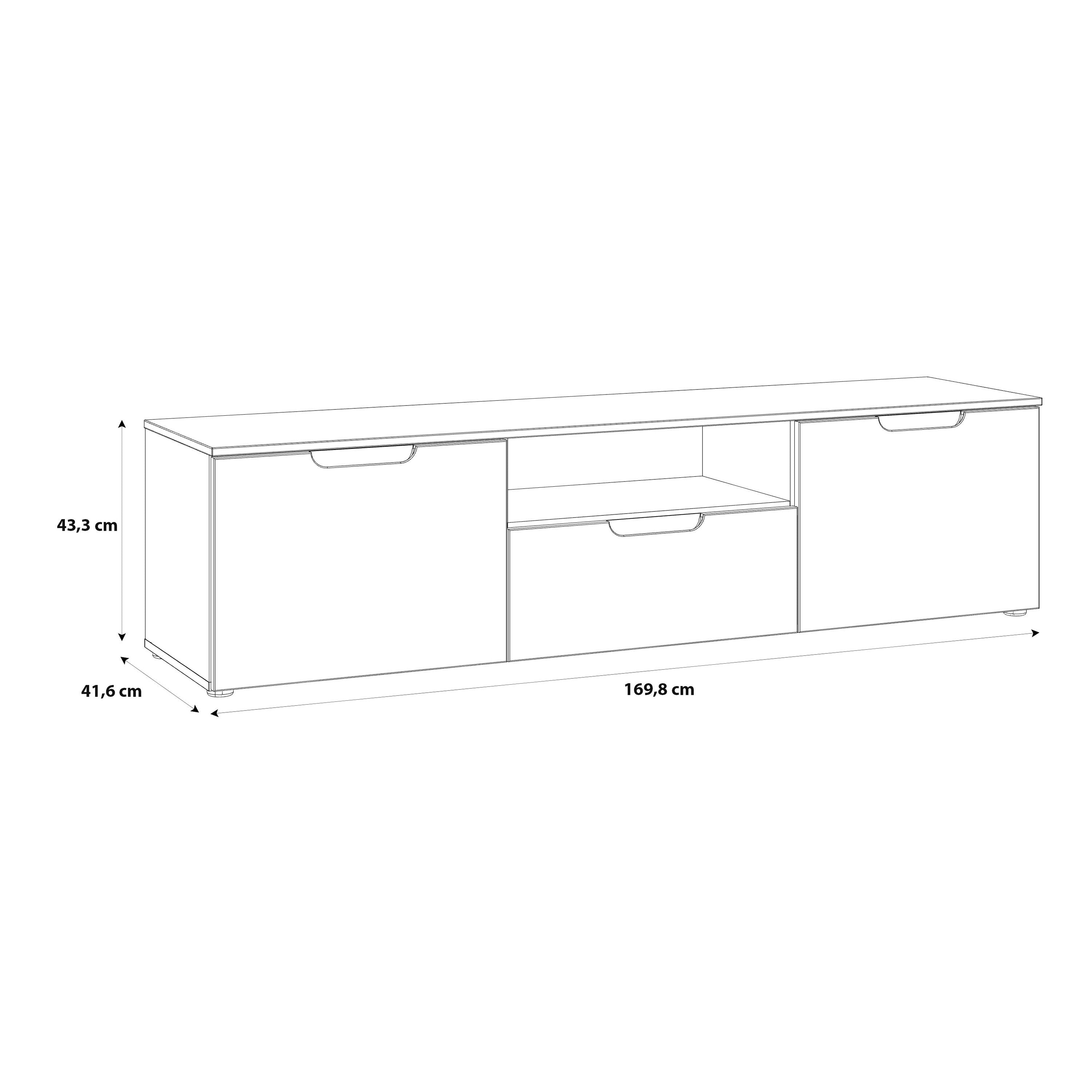 Sienna TV Unit In White & White High Gloss - Price Crash Furniture