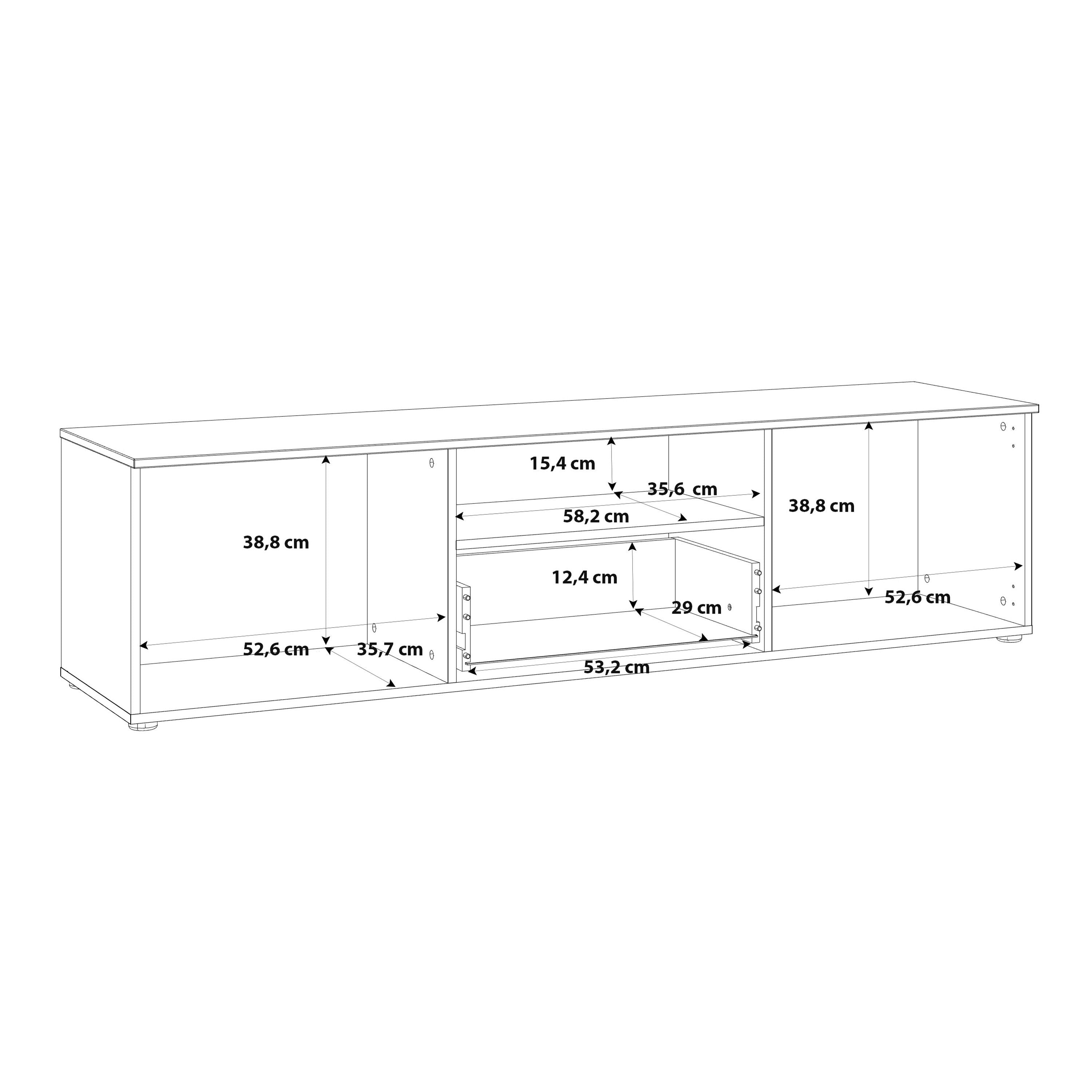 Sienna TV Unit In White & White High Gloss - Price Crash Furniture