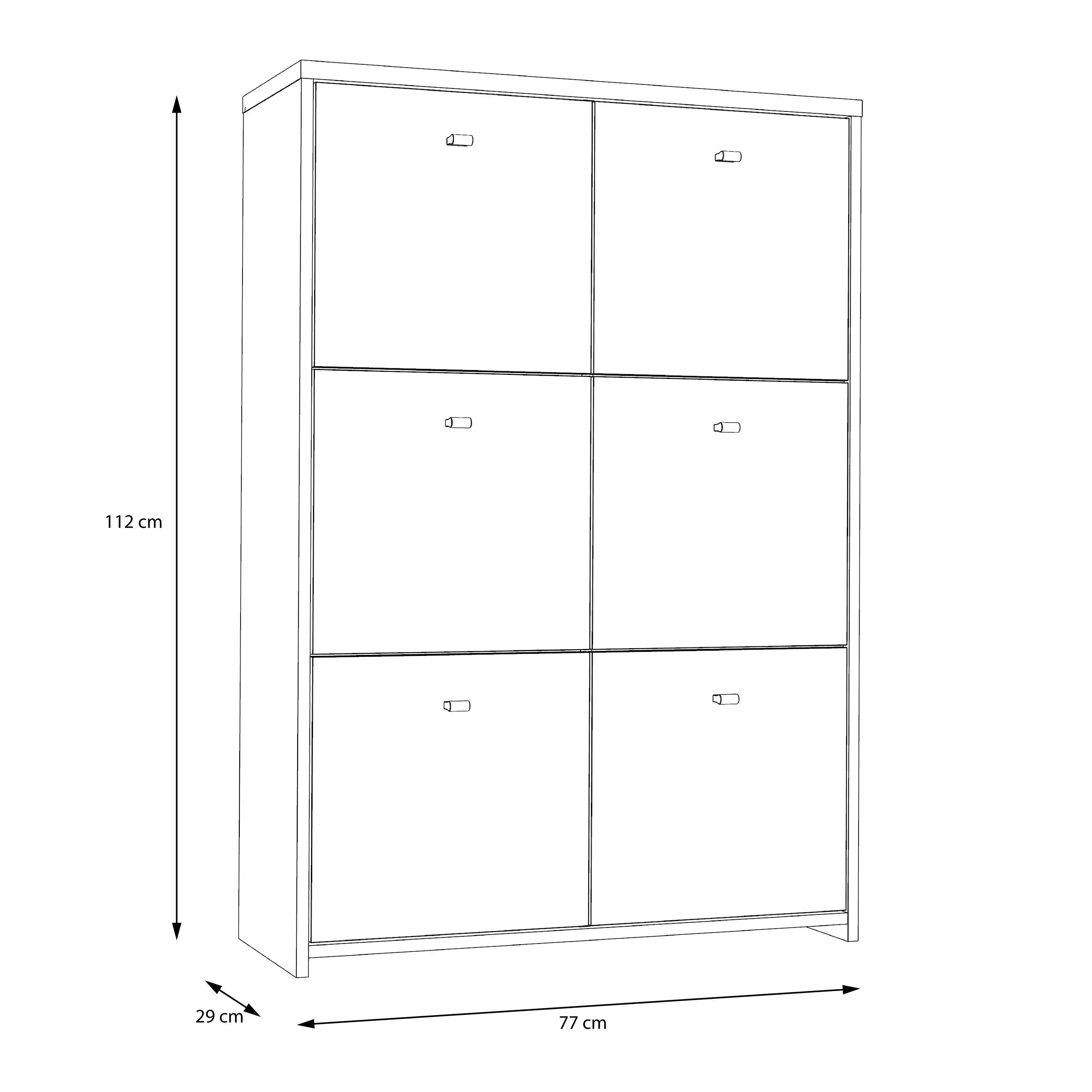 Best Chest Storage Cabinet with 6 Drawers in Concrete Optic Dark Grey/Old - Wood Vintage