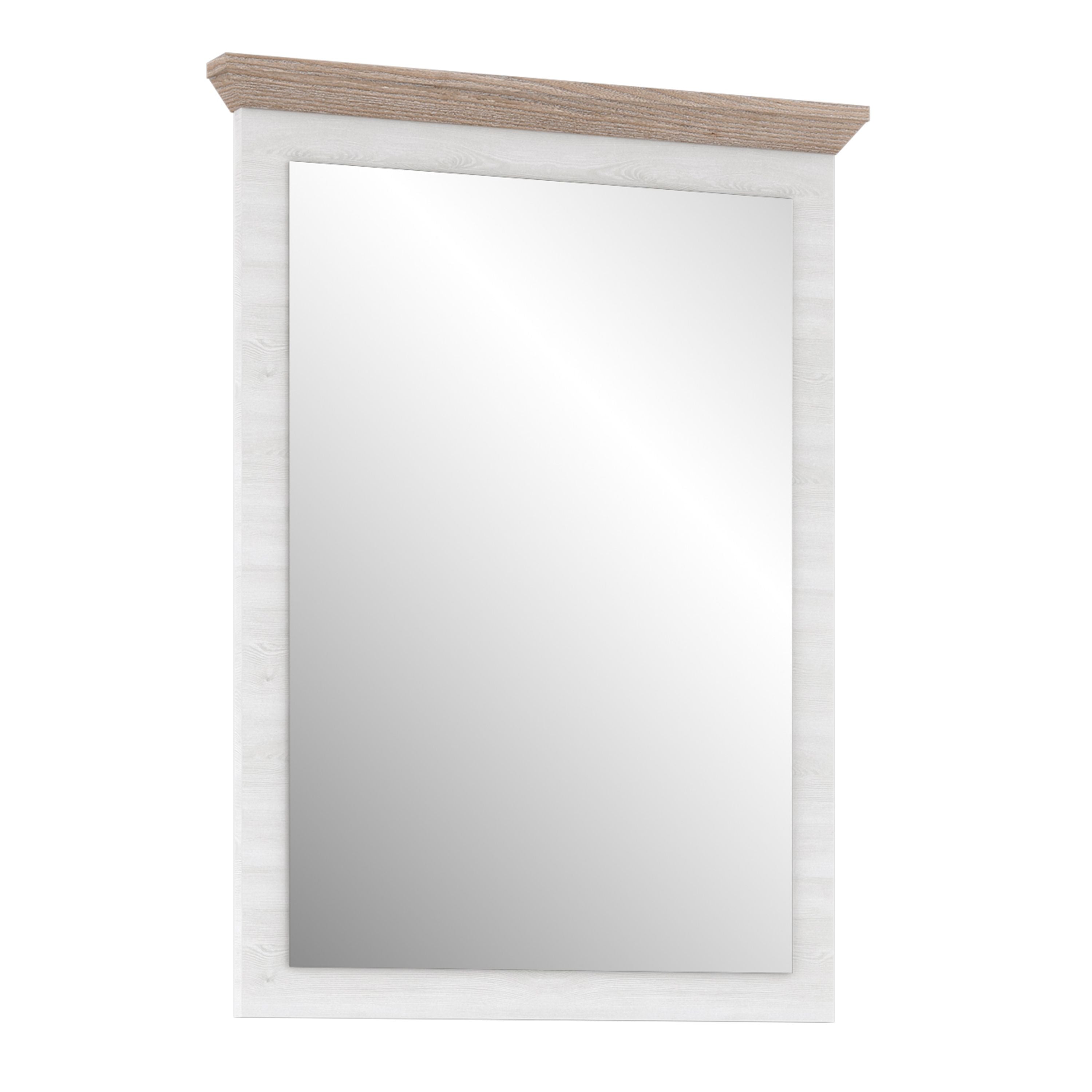 Illopa Wall Mounted Mirror In Oak Nelson/Snowy Oak - Price Crash Furniture