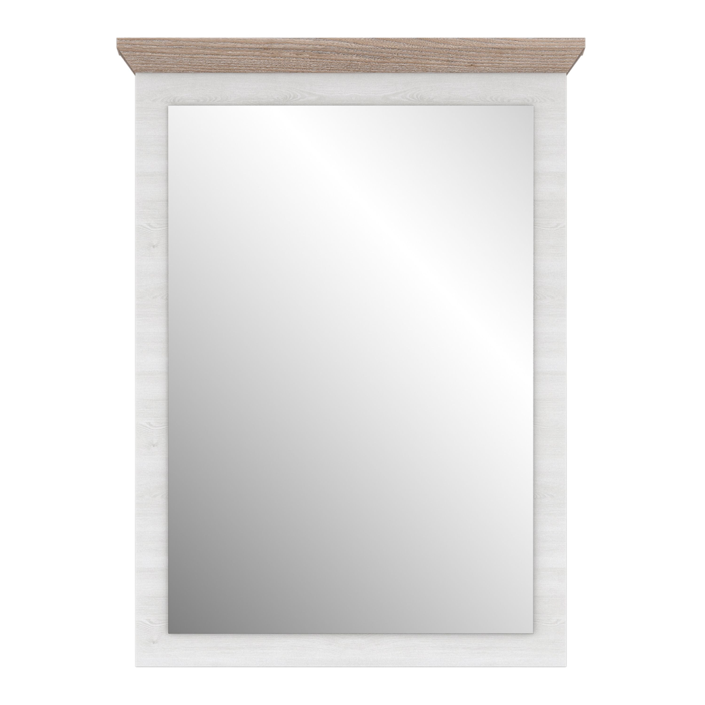 Illopa Wall Mounted Mirror In Oak Nelson/Snowy Oak - Price Crash Furniture