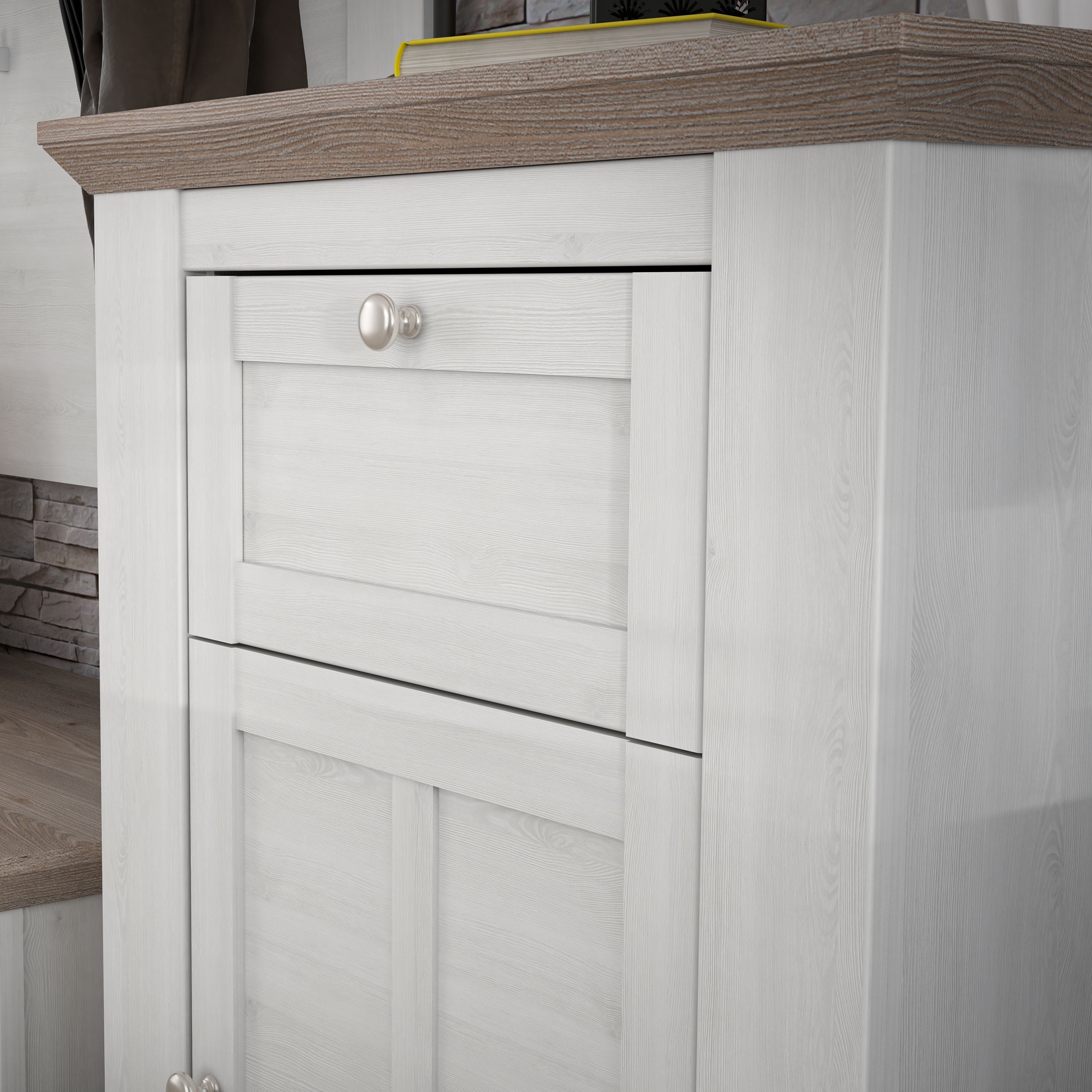 Illopa Chest Of Drawers in Oak Nelson/Snowy Oak - Price Crash Furniture