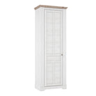 Illopa Hallway Single Wardrobe Tall Cupboard In Oak & White - Price Crash Furniture