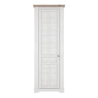 Illopa Hallway Single Wardrobe Tall Cupboard In Oak & White - Price Crash Furniture