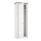 Illopa Hallway Single Wardrobe Tall Cupboard In Oak & White - Price Crash Furniture