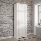 Illopa Hallway Single Wardrobe Tall Cupboard In Oak & White - Price Crash Furniture