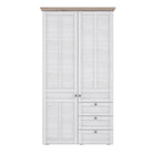 Iloppa 2 Door 3 Drawer Wardrobe In Oak & White - Price Crash Furniture