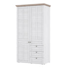 Iloppa 2 Door 3 Drawer Wardrobe In Oak & White - Price Crash Furniture