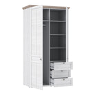 Iloppa 2 Door 3 Drawer Wardrobe In Oak & White - Price Crash Furniture