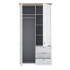 Iloppa 2 Door 3 Drawer Wardrobe In Oak & White - Price Crash Furniture