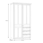 Iloppa 2 Door 3 Drawer Wardrobe In Oak & White - Price Crash Furniture