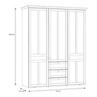 Iloppa 3 Door 3 Drawer Mirrored Wardrobe In Oak & White - Price Crash Furniture