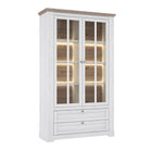 Iloppa Display Cabinet Unit In Snowy Oak/Oak Nelson - Price Crash Furniture