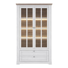 Iloppa Display Cabinet Unit In Snowy Oak/Oak Nelson - Price Crash Furniture