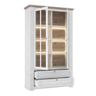 Iloppa Display Cabinet Unit In Snowy Oak/Oak Nelson - Price Crash Furniture