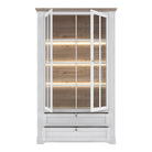 Iloppa Display Cabinet Unit In Snowy Oak/Oak Nelson - Price Crash Furniture