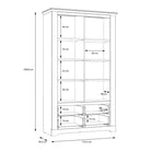 Iloppa Display Cabinet Unit In Snowy Oak/Oak Nelson - Price Crash Furniture