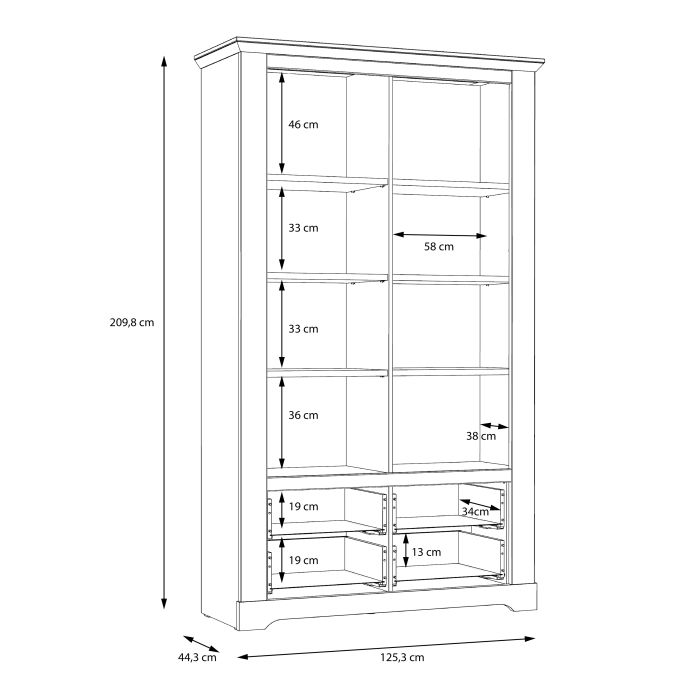 Iloppa Display Cabinet Unit In Snowy Oak/Oak Nelson - Price Crash Furniture