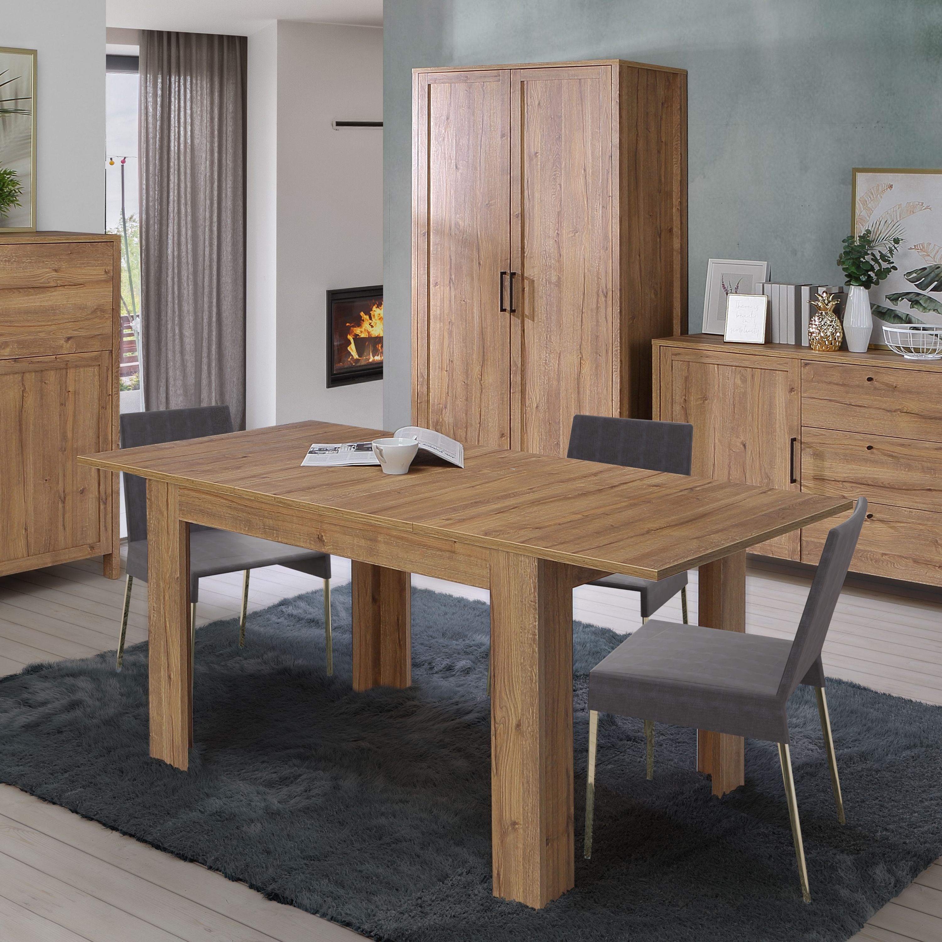 Malte Brun Extending Dining Table In Waterford Oak - Price Crash Furniture