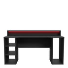 Tezaur Gaming Desk 2 Shelves With LED In Matt Black - Price Crash Furniture