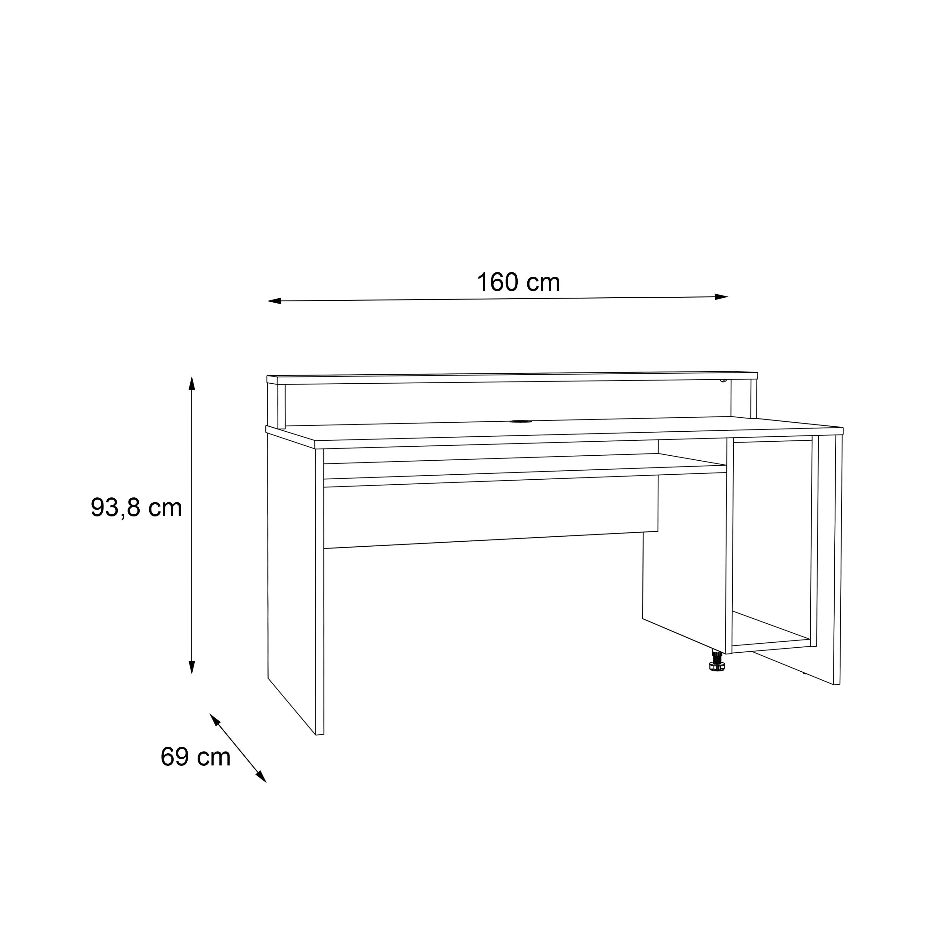 Tezaur Gaming Desk With LED Lighting In Matt Black & Orange - Price Crash Furniture